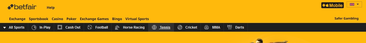 Κορυφαίο banner του ιστότοπου betfair